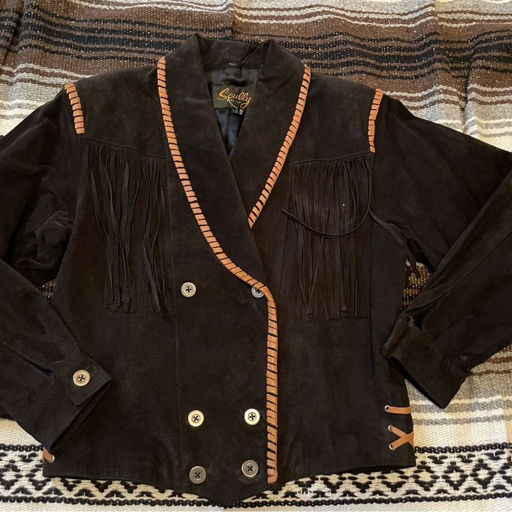 Scully Black and Brown Leather Jacket